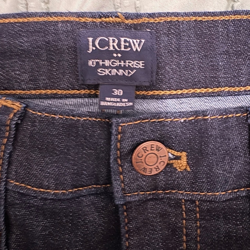 J. Crew High-Rise Skinny Jeans in Dark Indigo - Picture 3 of 3